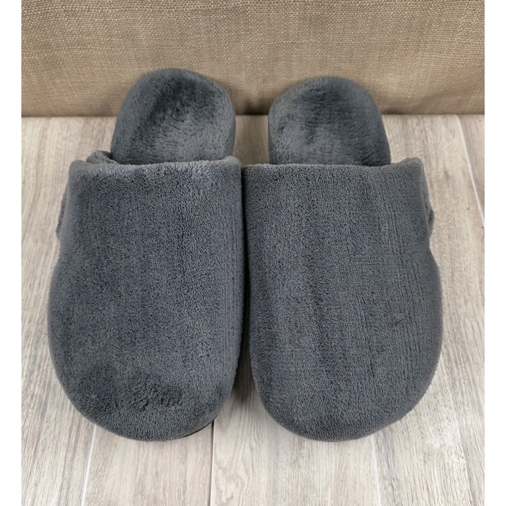 Vionic Gemma Gray Plush Slip On Arch Support Mule Slippers Womens Size 7 Comfort
